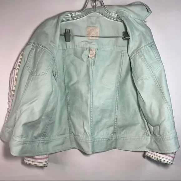 J. Jill Cotton Blend Seafoam Green Button Down Jacket M - Picture 5 of 8